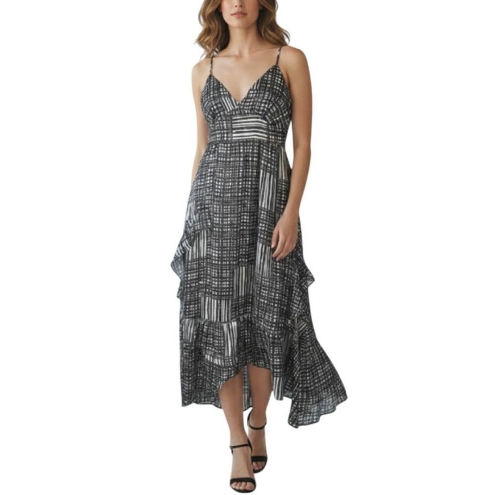 LENON Asym Midi Dress XS Black/White Cami Fairy Coastal Whimsygoth Resort NWT